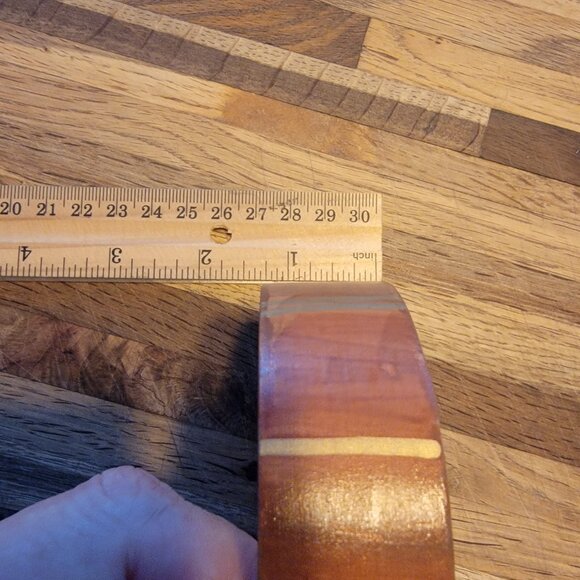 1.25" Wide Wooden Bangle Bracelet, Vintage Boho - Picture 12 of 13